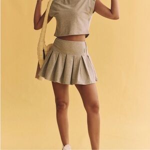 Free People Movement Home Base Grey Activewear Mini Skirt